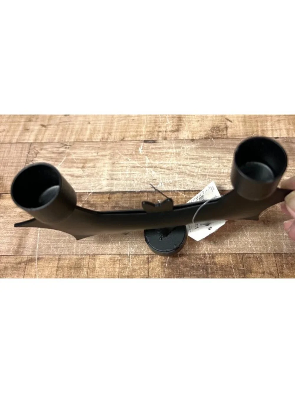 Bat-Shaped Black Metal Wine Bottle Topper & Dual Candle Holder By Abode